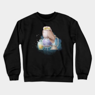 Owl on a magic ball Crewneck Sweatshirt